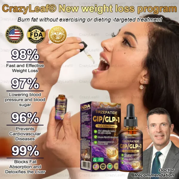 CrazyLeaf® Dual-Action GIP/GLP-1 Drops