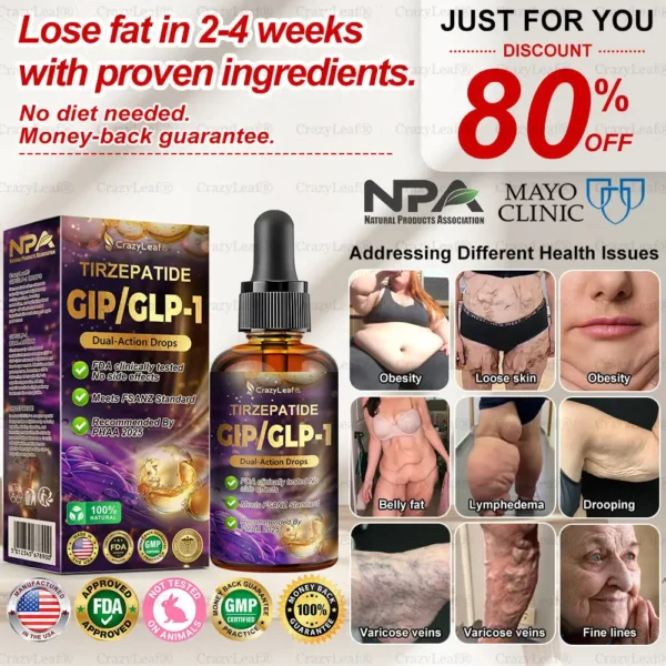 CrazyLeaf® Dual-Action GIP/GLP-1 Drops