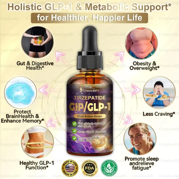 CrazyLeaf® Dual-Action GIP/GLP-1 Drops