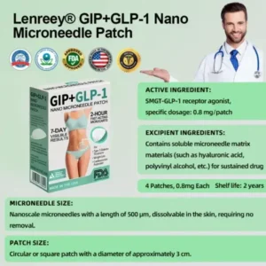 𝖫𝖾𝗇𝗋𝖾𝖾𝗒® GIP+GLP-1 𝖭𝖺𝗇𝗈 𝖬𝗂𝖼𝗋𝗈𝗇𝖾𝖾𝖽𝗅𝖾 𝖯𝖺𝗍𝖼𝗁