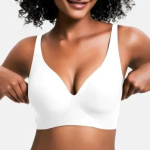 NESLEMY Wireless Womens Comfortable Wireless Bras Push Up Bralettes Seamless Tshirts Bras Deep V Everyday Bras
